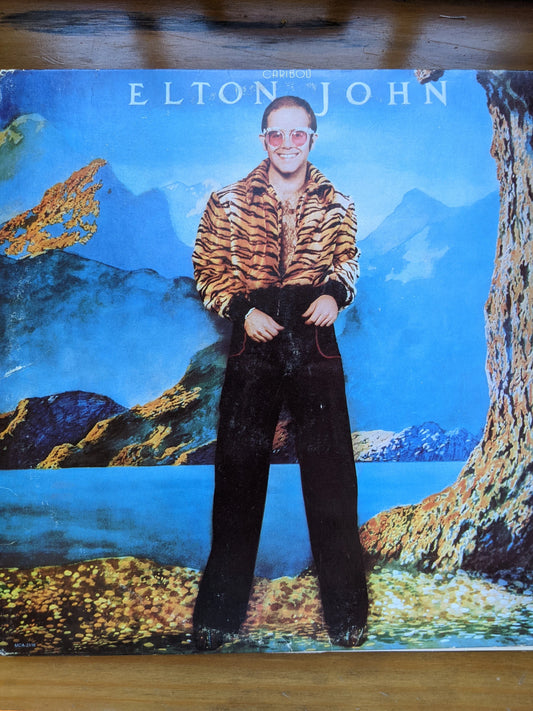 Vintage 1974 Original Press Elton John Caribou Vinyl Record Album cover