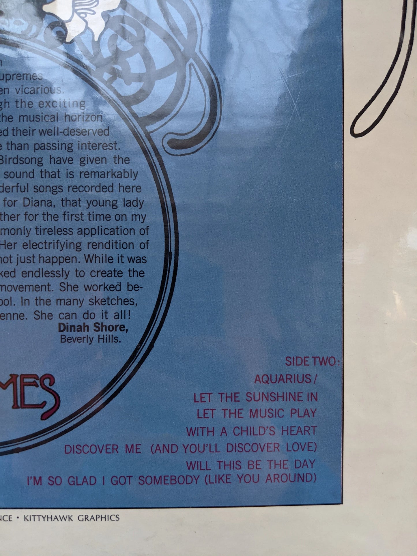 Original Packaging 1960 Diana Ross and the Supremes Let the Sunshine In Vinyl Record back detail 2