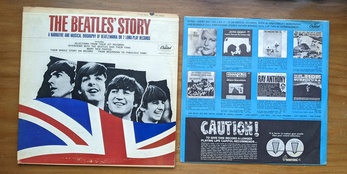 Original 1964 Rare 1st Press The Beatles' Story An Narrative and Musical Biography Of Beatlemania on 2 LP Records