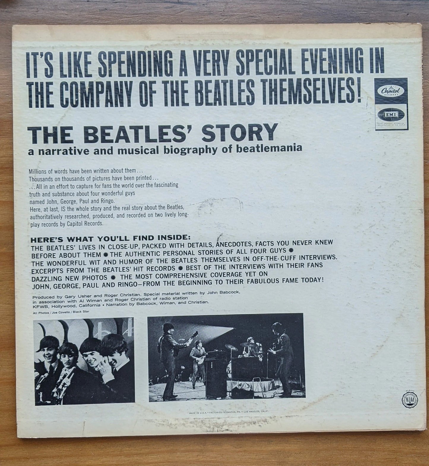 Original 1964 Rare 1st Press The Beatles' Story An Narrative and Musical Biography Of Beatlemania on 2 LP Records