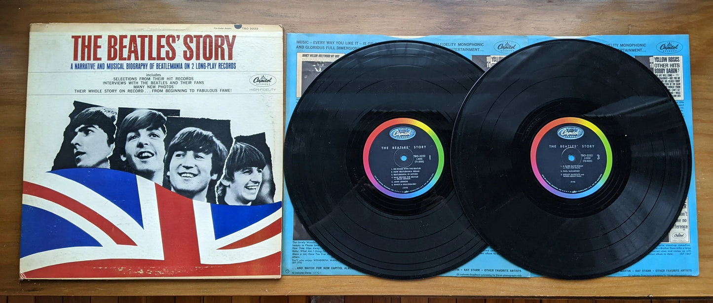 Original 1964 Rare 1st Press The Beatles' Story An Narrative and Musical Biography Of Beatlemania on 2 LP Records